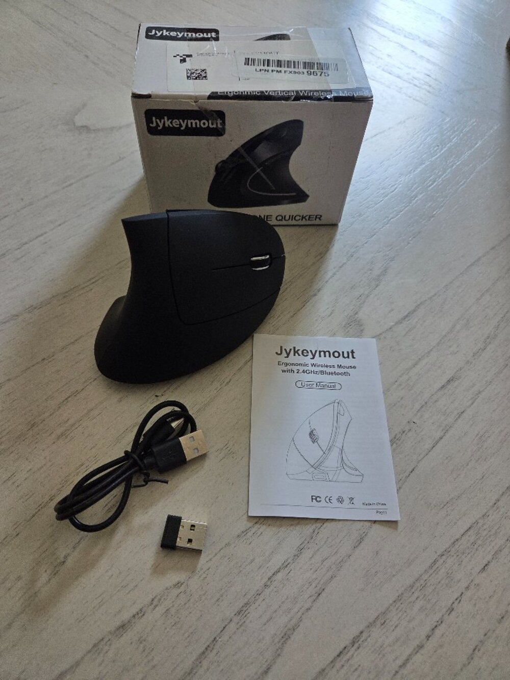 Jykeymout Ergonomic Mouse, Rechargeable Vertical Wireless Mouse